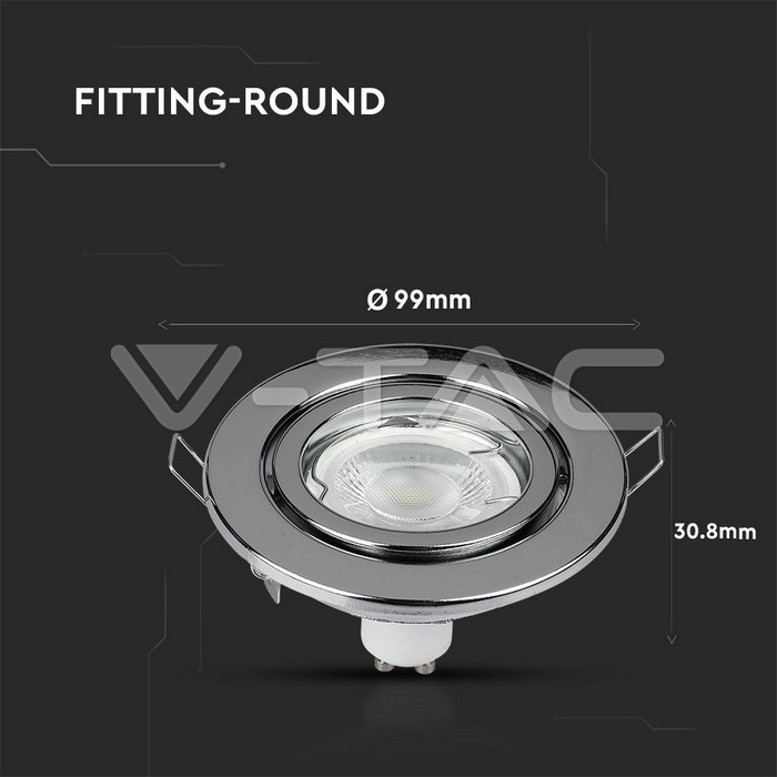 ARO DICROICA REDONDO CROMO BRILLO CORTE: Ø75MM CON ALAMBRE ORIENTABLE MR16