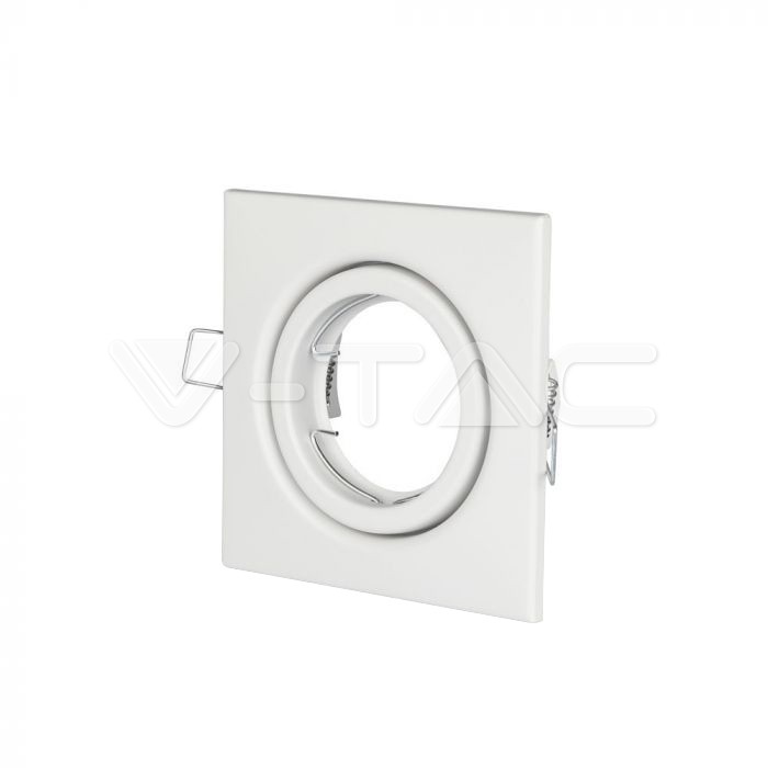 ARO DICROICA CUADRADO BLANCO CORTE: Ø75MM ORIENTABLE MR16
