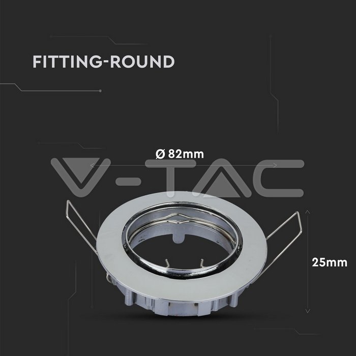 [ARO-VT-3589] ARO DICROICA REDONDO CROMO BRILLANTE CORTE: Ø75MM ORIENTABLE MR16