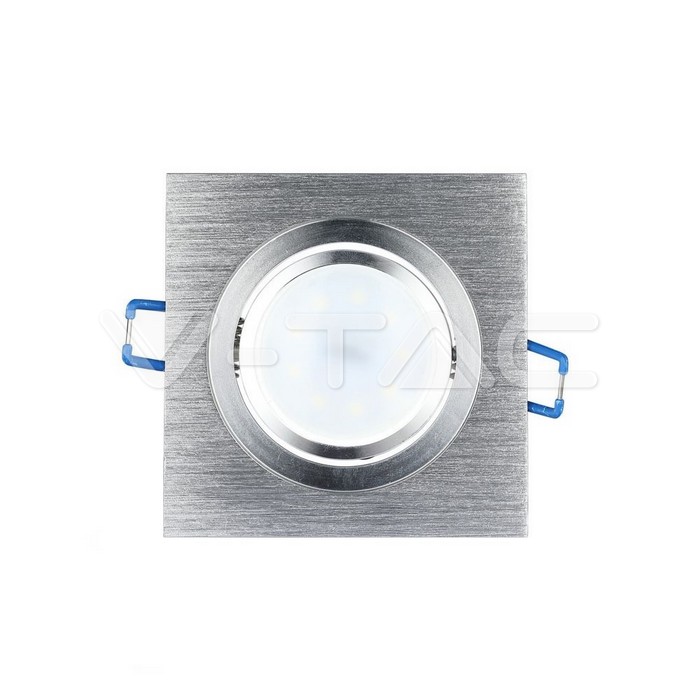 [ARO-VT-3606] ARO DICROICA CUADRADO ALUMINIO CEPILLADO CORTE: Ø75MM SIN ALAMBRE ORIENTABLE MR16