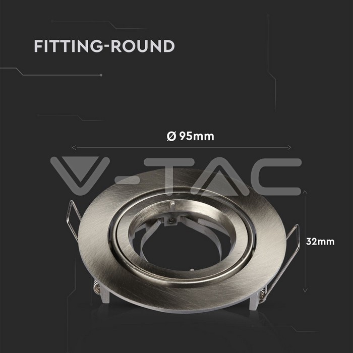 [ARO-VT-3646] ARO DICROICA REDONDO NIQUEL SATINADO CORTE: Ø85MM SIN ALAMBRE ORIENTABLE MR16