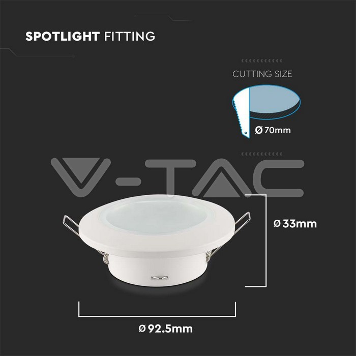 [ARO-VT-6698] ARO Y CARCASA PARA DICROICA IP44 REDONDO BLANCO Ø92.5x33mm CUT:Ø70mm