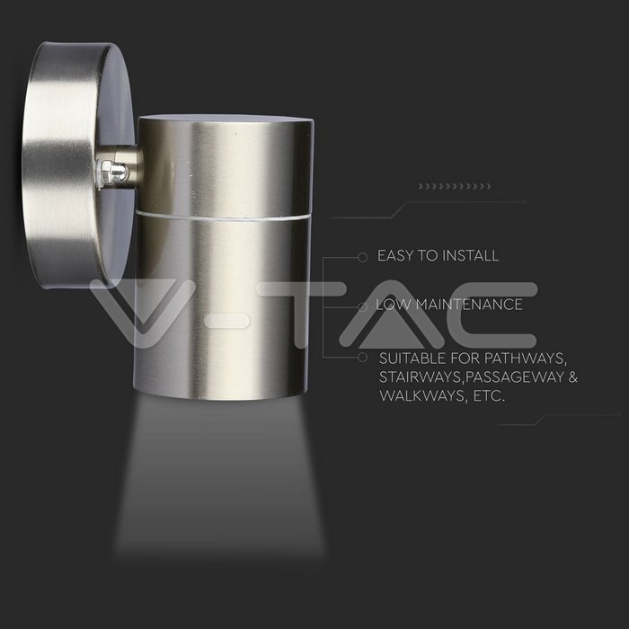 [APL-VT-7501] APLIQUE PARED INOX CILINDRICO 1xGU10 IP44