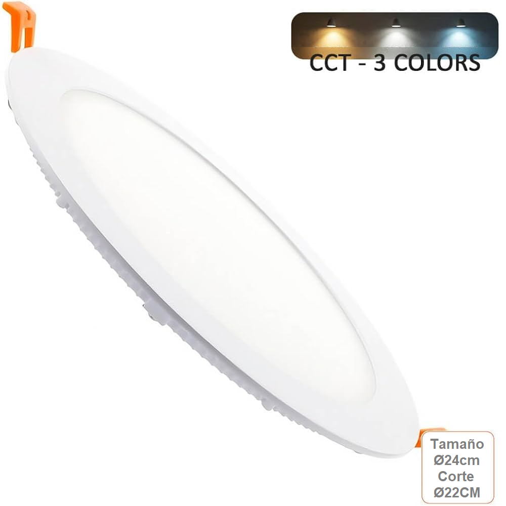 [PNL-22W-RD-CCT-24CM] PANEL LED SLIM EMPOTRAR 24cm 22W 2265lm CCT3 SW 30/40/65ºK CUT:220mm