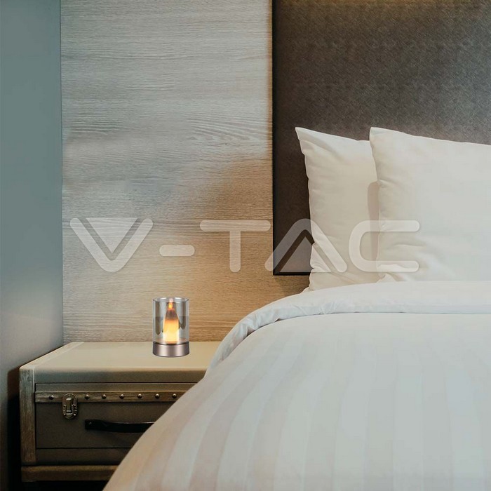 [LAM-VT-10566] LAMPARA DE MESA EFECTO VELA RECARGABLE GOLD-CHAMPAGNE 2W 110lm 3K LUZ CALIDA