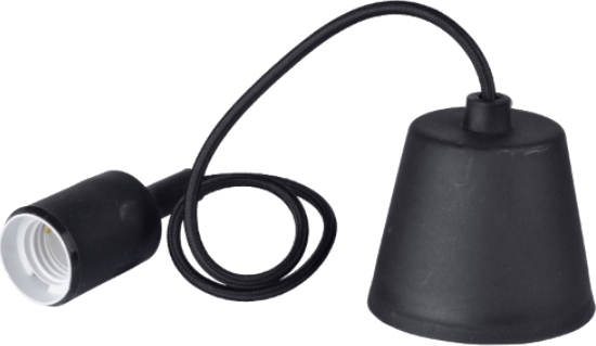 [LAM-VT-3478] LUMINARIA COLGANTE E27 1M NEGRO SILICONA