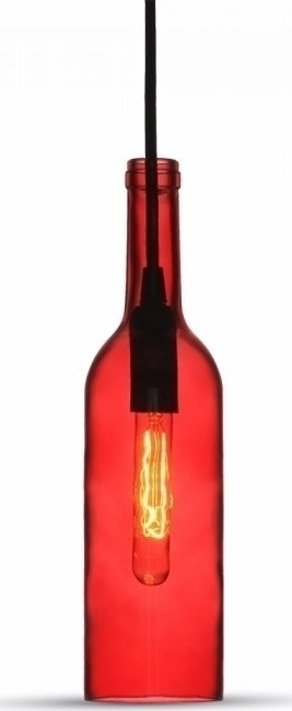 [LAM-VT-3769] LAMPARA DE SUSPENSION E14 BOTELLA ROJA Ø72MM