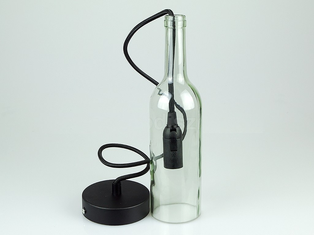 LAMPARA DE SUSPENSION E14 BOTELLA TRANSPARENTE Ø72mm