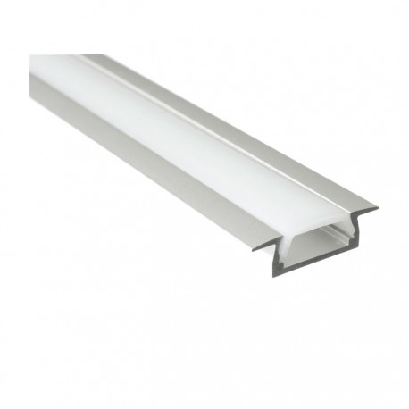 3350 PERFIL EMPOTRAR ALUMINIO 2M PARA TIRA LED CON TAPA OPAL