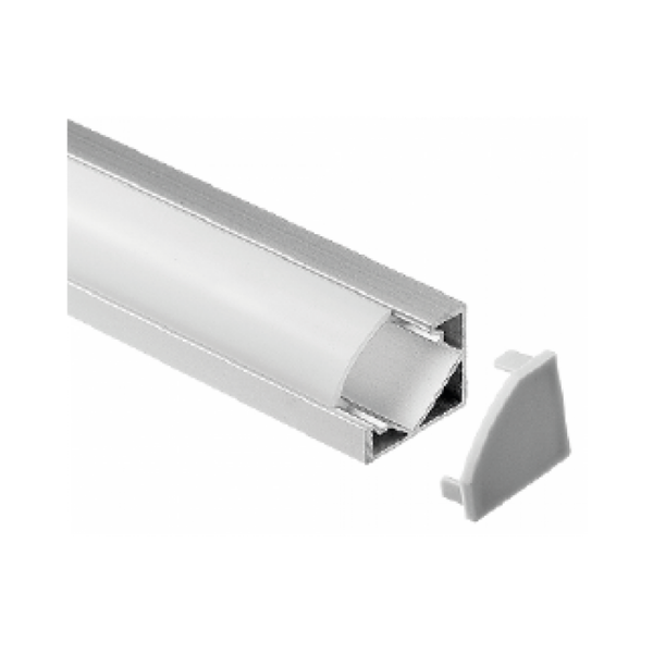 [PERFIL-ESQ-RECT] 3356 PERFIL ESQUINA ALU 2M P/TIRA LED C/TAPA RECTA