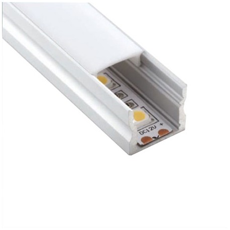 [PERFIL-SUP-14MM] 3354 PERFIL ALU 2Mts SUPERFICIE 17x14mm INTERIOR + DIFUSOR