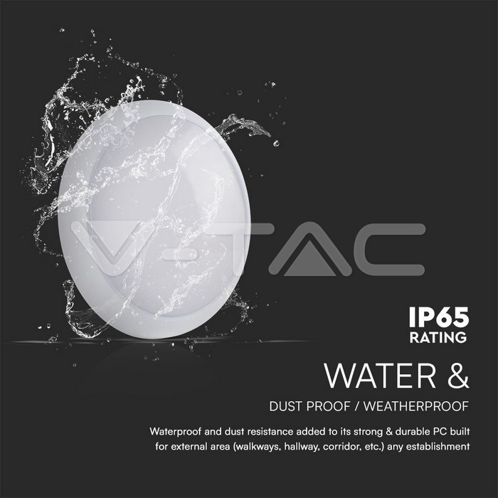 [PLF-20W-SEN-MIC-CCT] 804-24 PLAFON LED 8-16-20W CCT 3/4/6ºK 1050-2500lm IP65 110º C/SENSOR MICROONDAS 5s-30min ø320x100mm