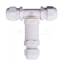 [CON-IP68-T-3P-BL] CONECTOR CILINDRICO T BLANCO 8-12MM IP68