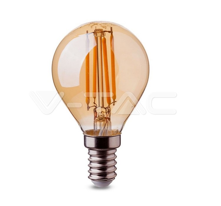 [E14-ESF-4W-VIN-2] BOMBILLA LED ESFERICA P45 E14 4W 2K MUY CALIDO 350LM 300º GLASS