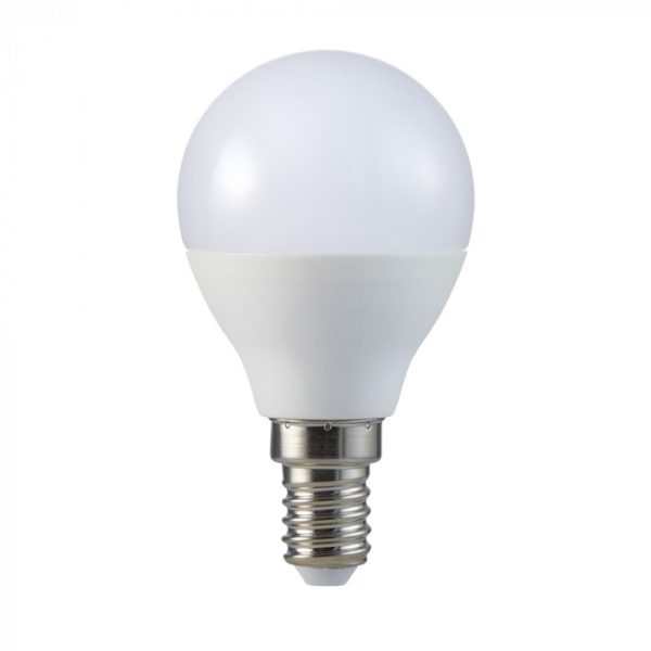 [E14-ESF-5.5W-33] 42501 BOMBILLA LED ESFERICA P45 E14 5.5W 27K LUZ CALIDA 470LM 180º IP20 V-TAC