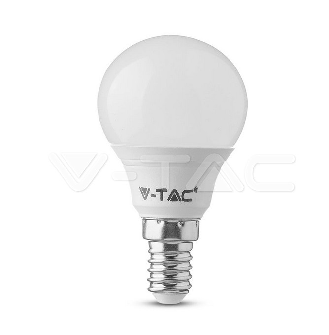 [E14-ESF-7W-3] BOMBILLA LED ESFERICA P45 E14 7W 3K LUZ CALIDA 750LM 200º OPAL