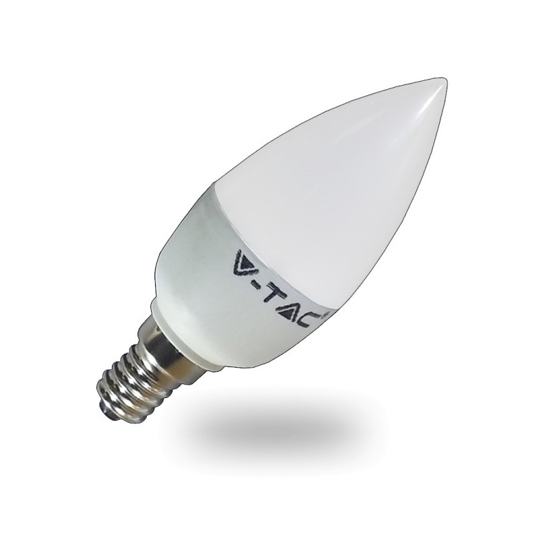 [E14-VELA-3W-3] BOMBILLA LED VELA C37 E14 3W 3K LUZ CALIDA 250LM 200º OPAL