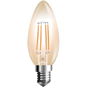 [E14-VELA-4W-VIN-2] BOMBILLA LED VELA C35 E14 4W 3K LUZ CALIDA 400LM 300º AMBER GLASS