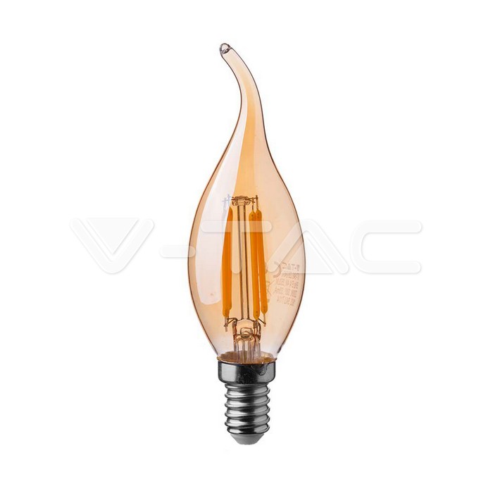 [E14-VELA-4W-VIN-FL] BOMB. LED E14 VELA C35 4W 2200ºK 350LM AMBERGLASS FLAME