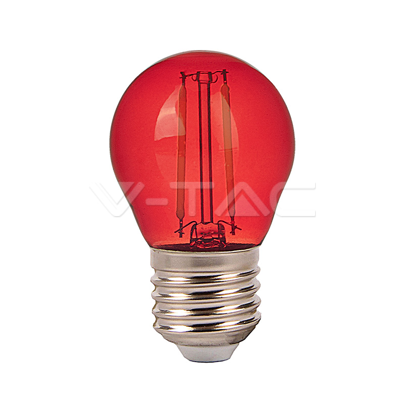 [E27-ESF-2W-VIN-RJ] BOMBILLA ESFERICA G45 E27 2W 60LM VINTAGE ROJA