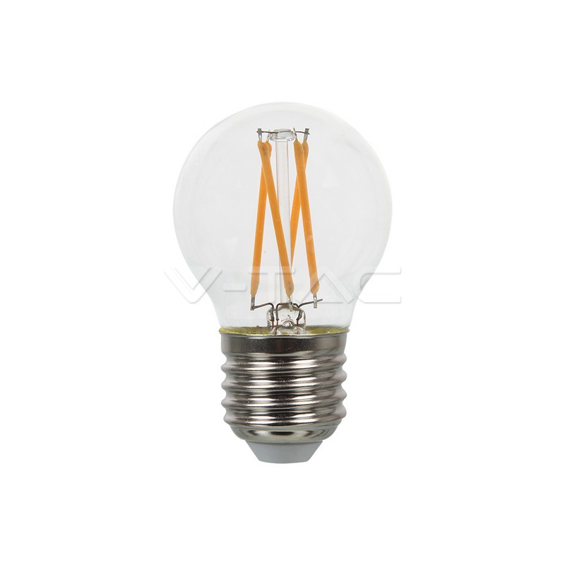 [E27-ESF-4W-VIN] BOMBILLA LED ESFERICA G45 E27 4W 3000ºK 400LM CLEARGLASS