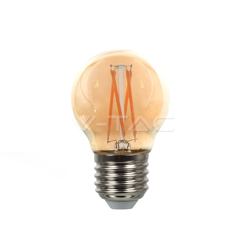 [E27-ESF-4W-VIN.2] BOMBILLA LED ESFERICA G45 E27 4W 2500ºK 400LM AMBERGLASS