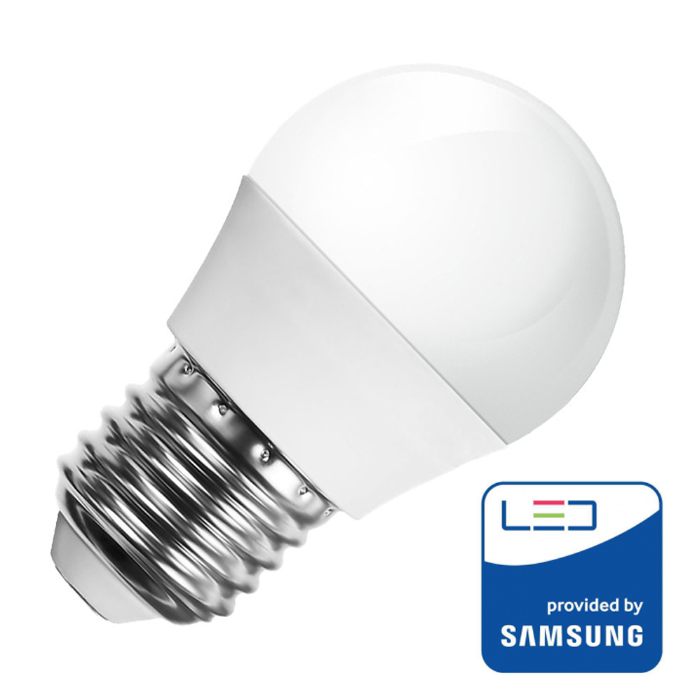 [E27-ESF-5.5W-6-S] 176 BOMBILLA LED ESFERICA G45 E27 5.5W 6K LUZ FRIA 470LM 180º IP20 CHIP SAMSUNG
