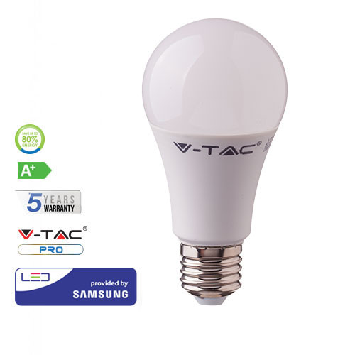 [E27-STD-9W-4] 21229 BOMBILLA LED STANDARD A60 E27 9W 4K LUZ NEUTRA 806LM 200º IP20 CHIP SAMSUNG