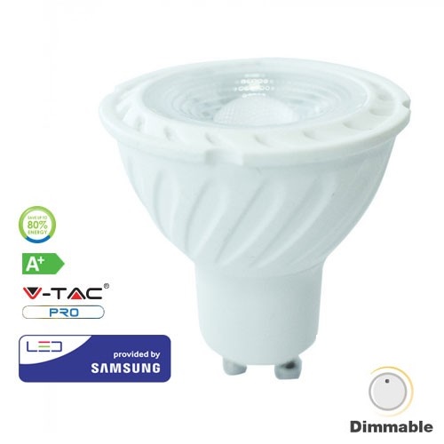 [GU10-6.5W-DIM-3] 21198 DICROICA LED GU10 6.5W 3K LUZ CALIDA 450lm 110º DIMMABLE SAMSUNG