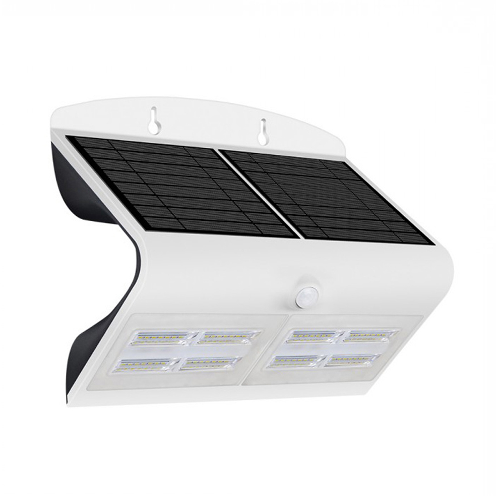 [APL-7W-SOLAR-B] APLIQUE LED SOLAR 6.8W 800lm LUZ NEUTRA 4000ºK C/SENSOR IP65 BLANCO