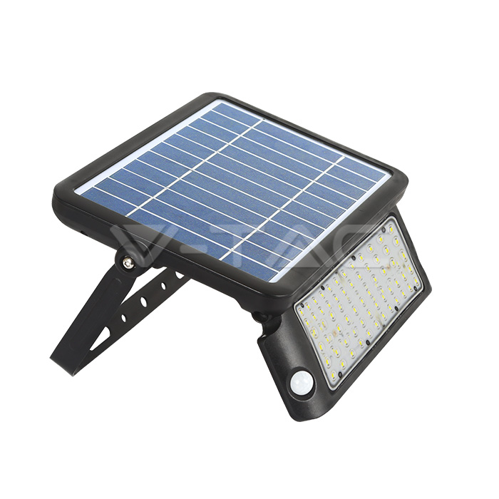 [TG-10W-SOLAR-SENS] PROYECTOR LED SOLAR CON SENSOR 10W 6000ºK 1100lm 90º NEGRO IP65 3.7V Li Batt 7200mAH