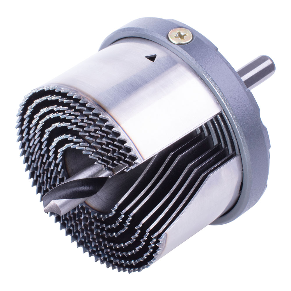 [BRO-COR-82834] SET DE 7 CORONAS DE LAMINA Ø25-32-38-45-50-56-62 CON BROCA CENTRAL 8MM WOLFCRAFT