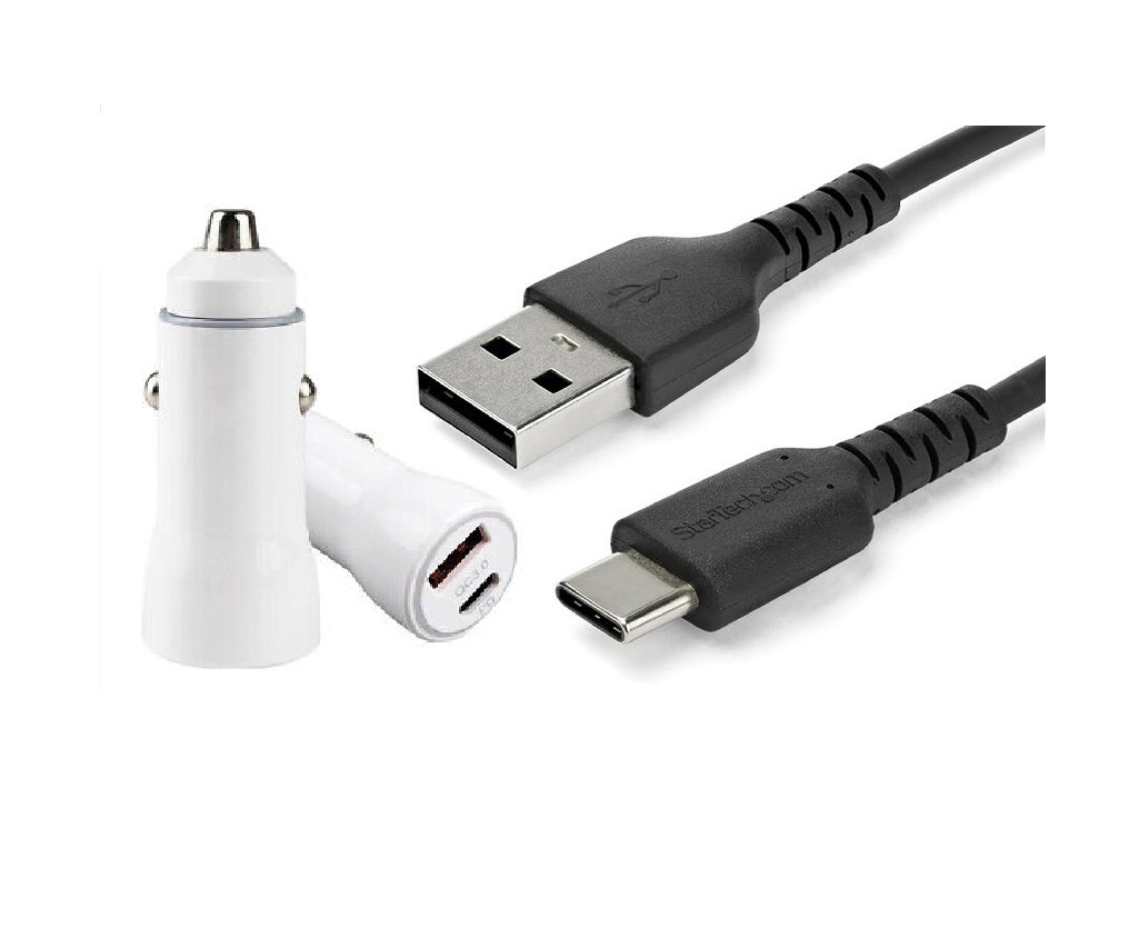 CARGADOR COCHE C/CABLE USB C 2.1A DC-12V