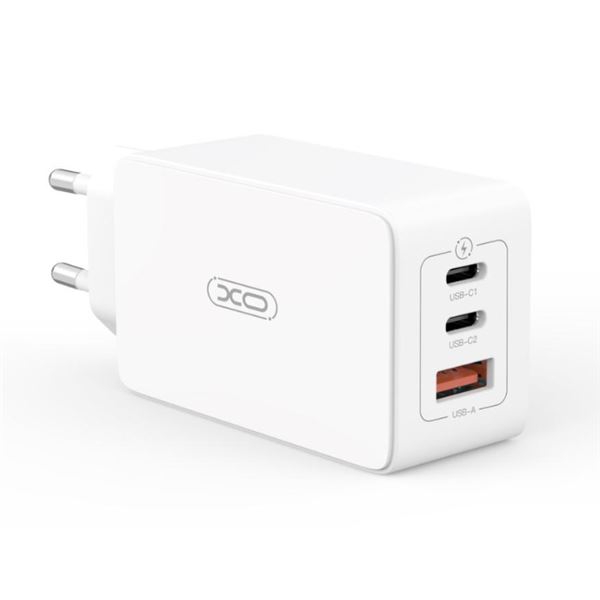 [MOV-CAR-XO-CE13] CARGADOR MOVIL USB+2xUSB-C (USB-A 22.5W Max) (USB-C 65W Max) QUICK CHARGE 3.0