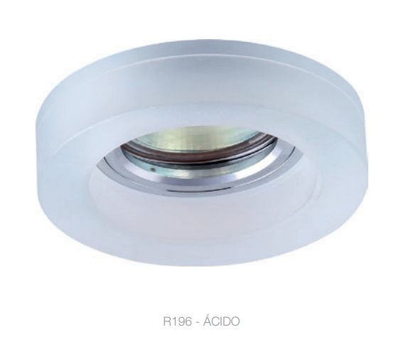 [ARO-R196-CA] ARO DICROICA CRISTAL R196 Ø94x31mm SIN ALAMBRE CON GU10 ZIONELED CRISTAL ACIDO