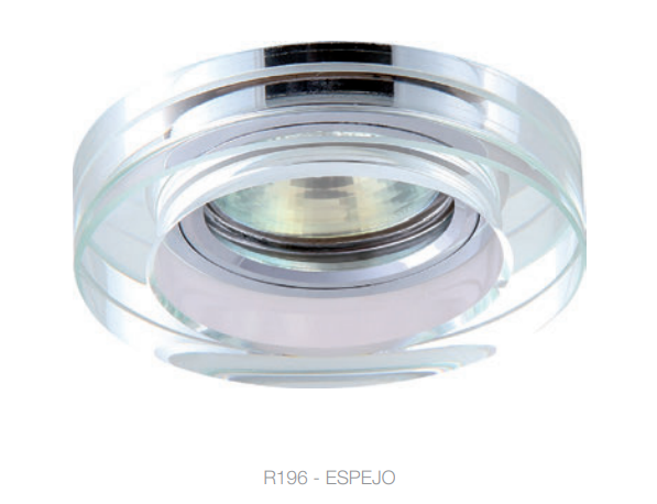 [ARO-R196-CT] ARO DICROICA CRISTAL R196 Ø94x31mm SIN ALAMBRE CON GU10 ZIONELED CRISTAL TRANSPARENTE