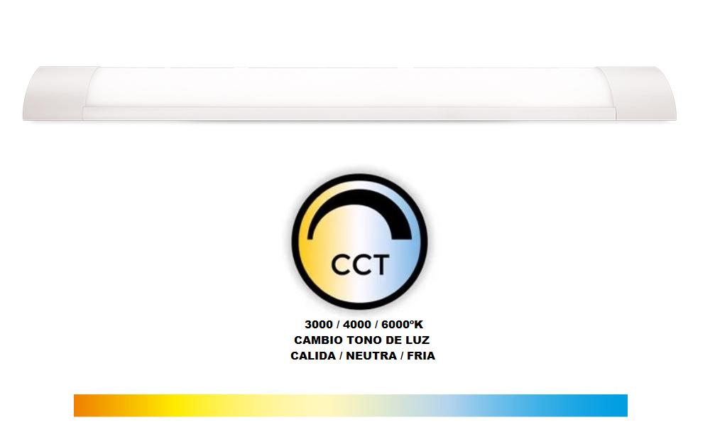 REGLETA ELECTRONICA LED 40W CCT 30/40/65K 4000lm IP20 90cm