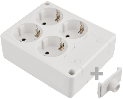 [BASE-SI-4E-SC-SOL] BASE 4 TOMAS CON INTERRUPTOR Y SIN CABLE 10/16A SOLERA PUESTO TRABAJO