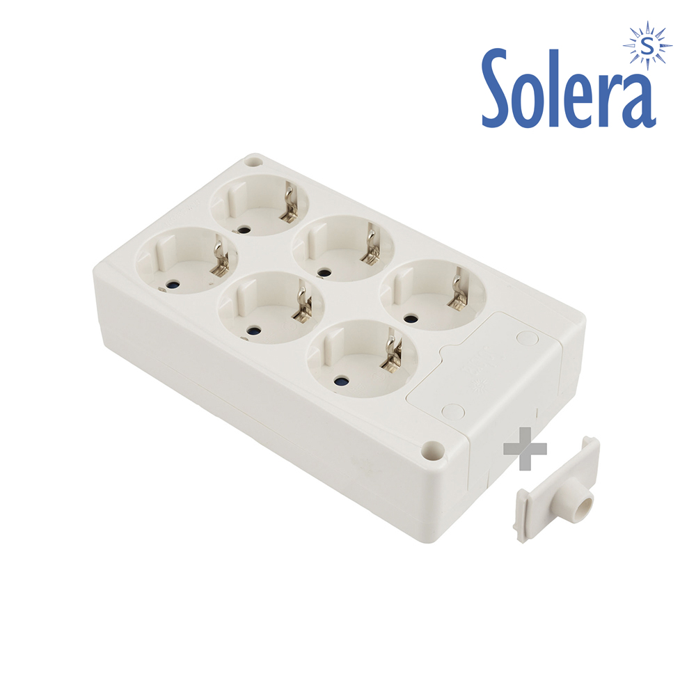 [BASE-SI-6E-SC-SOL] BASE 6 TOMAS SIN CABLE 10/16A SOLERA PUESTO TRABAJO