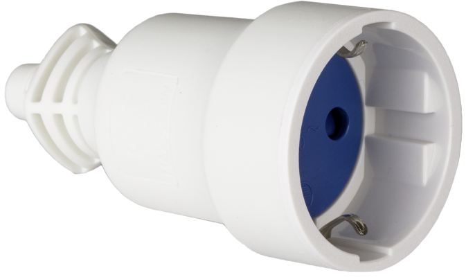 [CLA-SOL-707CB] BASE ENCHUFE AEREA SCHUKO 2P+T 16A T/TL 250V PVC BLANCA