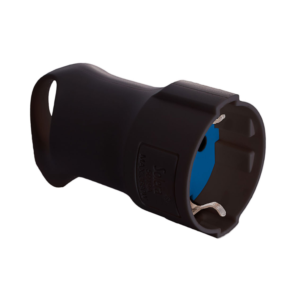 [42015] BASE SCHUKO 4,8mm 16A 250V T/TL NEGRA. CON ANILLA PARA FÁCIL EXTRACCIÓN. SOLERA 5019AN.