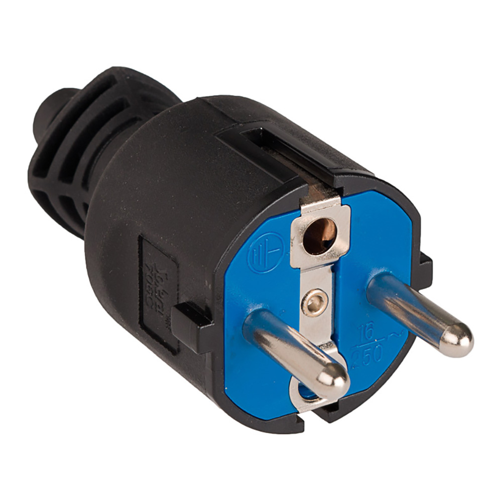 CLAVIJA CAUCHO NEGRA 250V T/TL IP44 4,8mm SOLERA 5706C