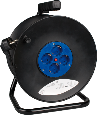 [ALA-20022] ENROLLACABLES 25mts 4x2P+T 16A SCHUKO 3x1.5mm2 C/PROTECTOR TERMICA SOLERA 7425/2