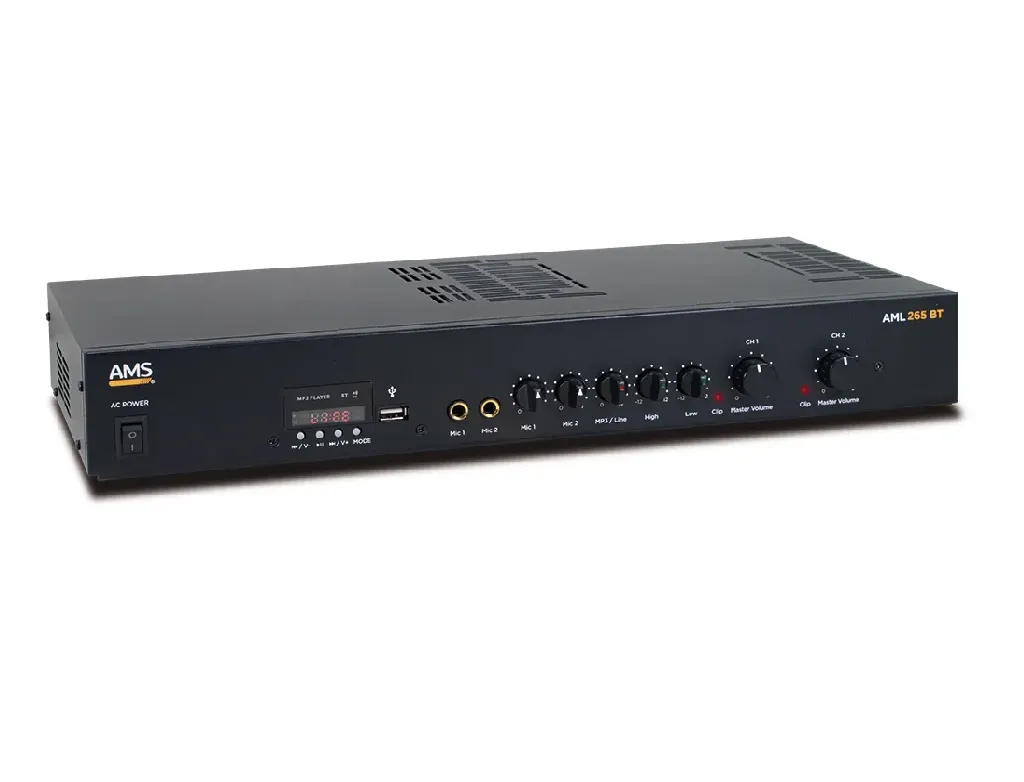 [SON-AMP-AML265BT] AMPLIFICADOR (4-16 Ohm) ó LINEA 100V 2x65W MIC/AUX/USB/FM/BLUETOOTH 2 ZONAS (100V)