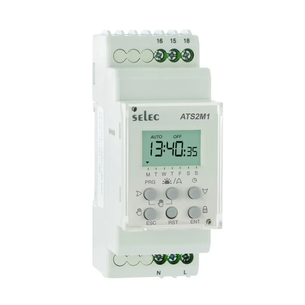 [ATS2M1-1-16A] Interruptor horario astronómico 1NAC Auto On-Off 230VAC
