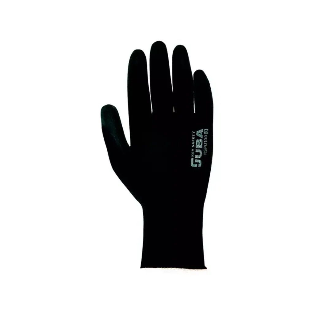 [HER-GUANTE-09-JUBA] GUANTE POLIESTER NEGRO REC.PU TALLA 09 JUBA