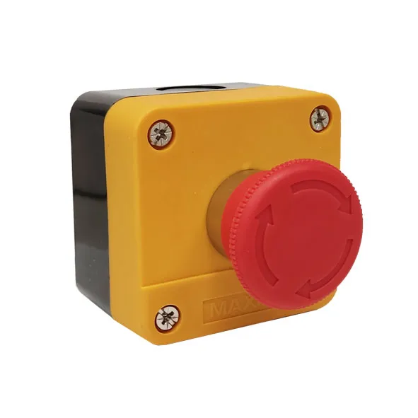 [PUL-SGALJ174] SETA EMERGENCIA Ø40mm 1NC CON CAJA DE SUPERFICIE GIRAR ENCLAVAR 