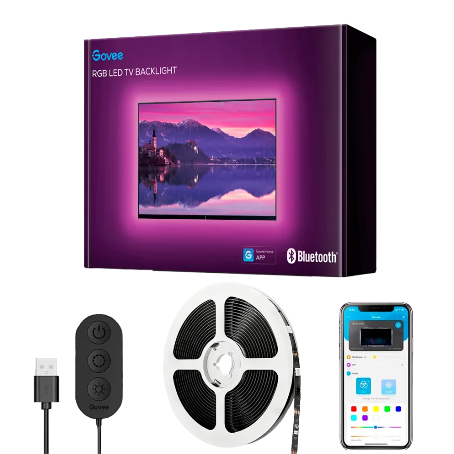 KIT TIRA LED TV GOVEE RGBI USB 5V 2x1m+2x0.5m