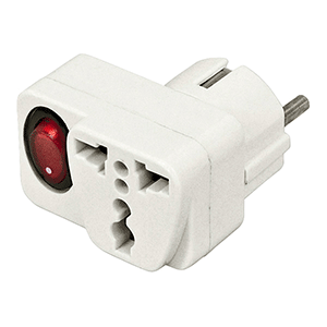 LADRON ADAPTADOR UNIVERSAL UK/EUR C/INTERRUPTOR BLANCO
