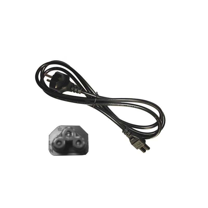 [23702] CABLE DE ALIMENTADOR PARA PORTATIL NEGRO FORMA DE TREBOL 2m EDM